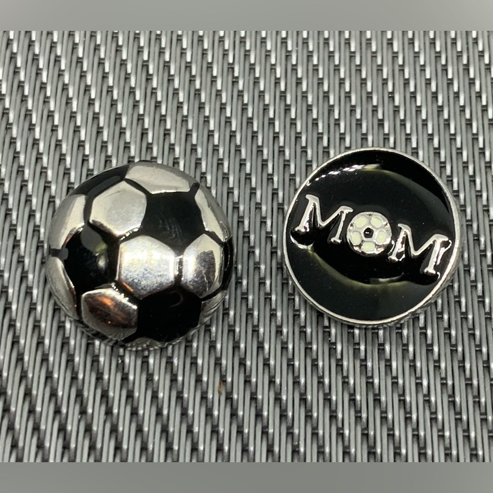 Soccer Snap Button Charm Set of 2